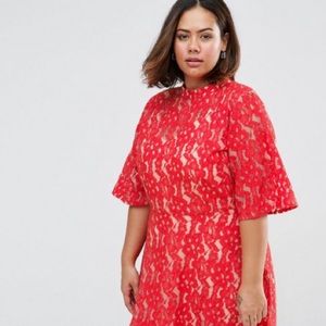 ASOS CURVE: Kimono Sleeve Mini Skater Dress